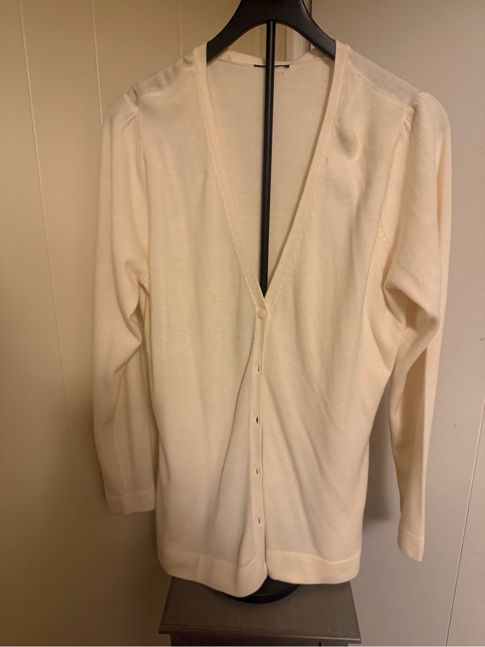 H&M Cream V-Neck Lightweight Button Cardigan